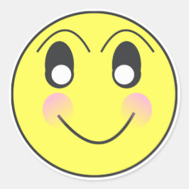 Opgewonden Happy Face Emoticon Mood Ronde Sticker