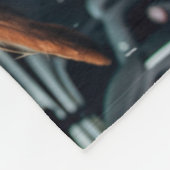 Opgewonden hond op regenachtige autorit art print fleece deken (Hoek)