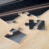 Opgewonden hond op regenachtige autorit art print legpuzzel (Zijkant)