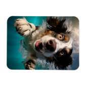 Opgewonden hond zwemmen onder water ontwerp magneet (Horizontaal)