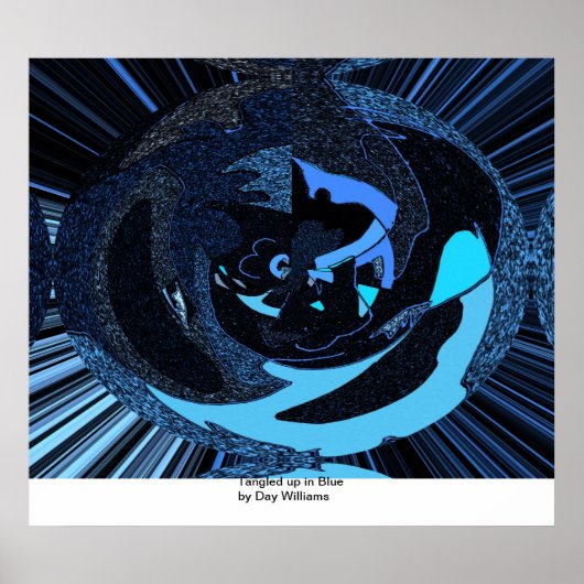 Opgewonden in blauw poster (Voorkant)