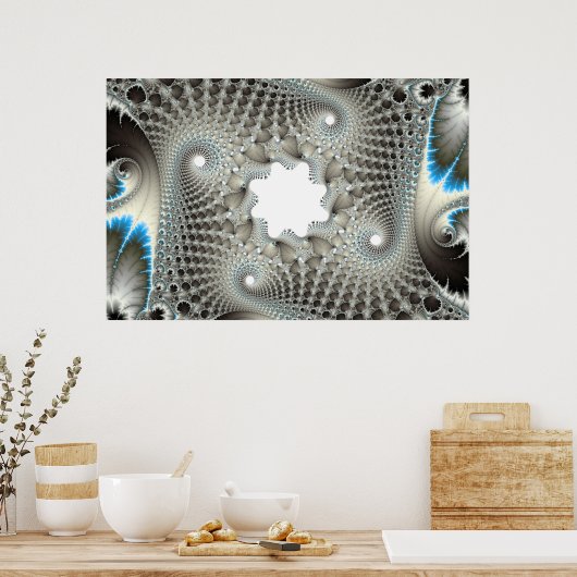 Opgewonden in blauw poster (Keuken)