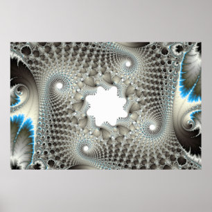 Opgewonden in blauw poster