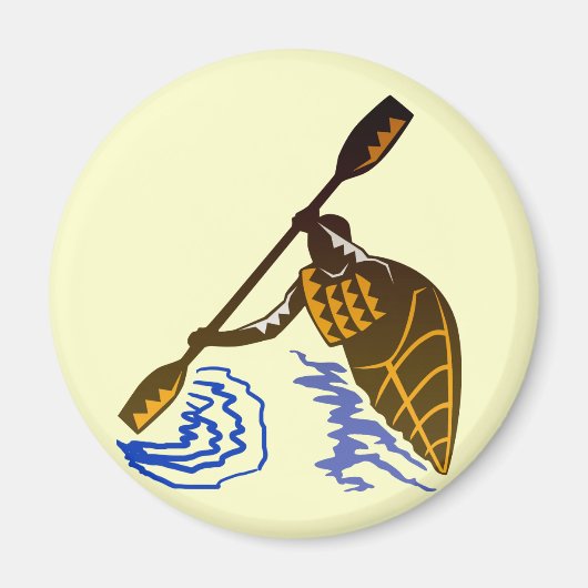 Opgewonden kajak magneet (Voorkant)