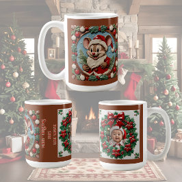 Opgewonden Kerst Muis Aanpasbaar Koffiemok