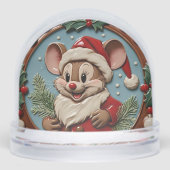 Opgewonden kerstmuis sneeuwbol (Voorkant)