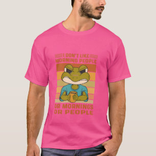 Opgewonden kikker - Ik hou niet van ochtendmensen T-shirt