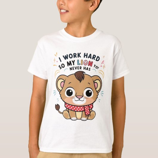 Opgewonden leeuw – vreugdevol springen leeuwenwelp t-shirt (Voorkant)