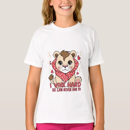 Opgewonden leeuw – vreugdevol springen leeuwenwelp t-shirt (Voorkant)
