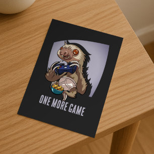 Opgewonden luiaard karakter videogame cartoon kuns briefkaart