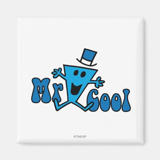 Opgewonden Mr Cool Jumping voor vreugde Magneet (Voorkant)