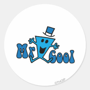Opgewonden Mr Cool Jumping voor vreugde Ronde Sticker