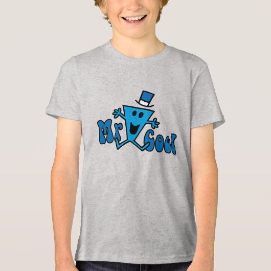 Opgewonden Mr Cool Jumping voor vreugde Tri-Blend Shirt (Voorkant)