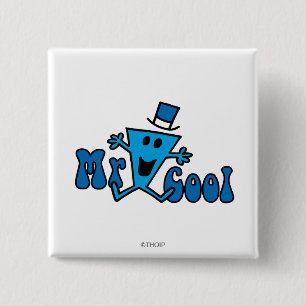 Opgewonden Mr Cool Jumping voor vreugde Vierkante Button 5,1 Cm