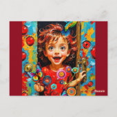 Opgewonden om een nieuwe dag te begroeten briefkaart (Achterkant)