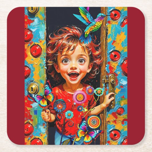 Opgewonden om een nieuwe dag te begroeten kartonnen onderzetters (Voorkant)