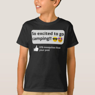 Opgewonden om te gaan kamperen, grappige mug geluk t-shirt