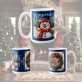 Opgewonden Sneeuwman Kerst Aanpasbaar Koffiemok