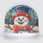 Opgewonden sneeuwman kerst sneeuwbol (Voorkant)