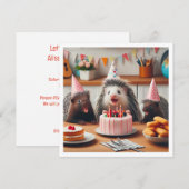 Opgewonden stekelvarkens vieren verjaardag met taa kaart (Voorkant / Achterkant)