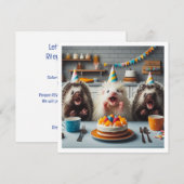 Opgewonden stekelvarkens vieren verjaardag met taa kaart (Voorkant / Achterkant)