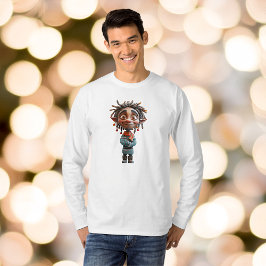 Opgewonden tiener Christmas Elf Mannen T-shirt