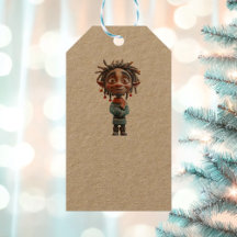 Opgewonden tiener Kerst Elf Kraft Gift Labels