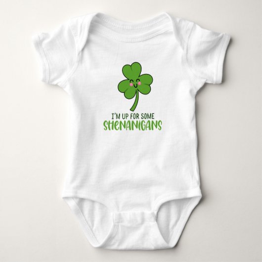 Opgewonden voor kattenkwaad Cute St. Patrick's Day Romper (Voorkant)