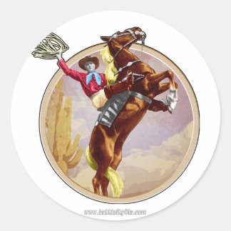 Opgezadeld en klaar... ronde sticker