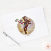 Opgezadeld en klaar... ronde sticker (Envelop)