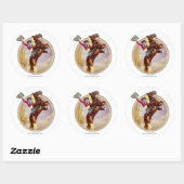 Opgezadeld en klaar... ronde sticker (Vel)