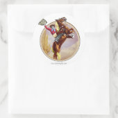 Opgezadeld en klaar... ronde sticker (Tas)