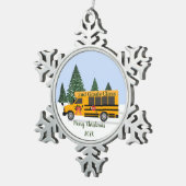 Opgezette Snowflake leraar schoolbus Tin Sneeuwvlok Ornament (Rechts)