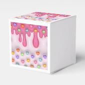 Opgezwollen taart Frosting Dripping Hearts Bedankdoosjes (Voorkant Zijde)