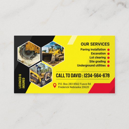 Opgraven, bestrating, mulchen, landruimen visitekaartje (Achterkant)