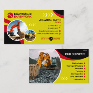 Opgraven, Landopruiming, Bouw, Grondwerk Visitekaartje