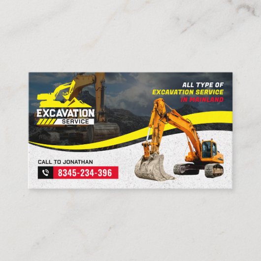 Opgraven, mulchen, land opruimen, Bouw Visitekaartje (Voorkant)