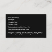 Opgraving en opruiming van land visitekaartje (Achterkant)