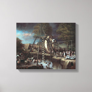Opgraving van de Mastodon, 1806 Canvas Afdruk