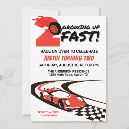 Opgroeien 2 snelle tweede verjaardag kaart (Voorkant)