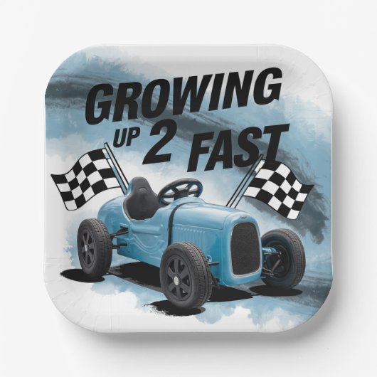 Opgroeien 2 snelle verjaardag papieren bordje (Voorkant)