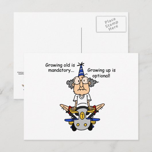 Opgroeien is optionele Humor Briefkaart (Voorkant / Achterkant)