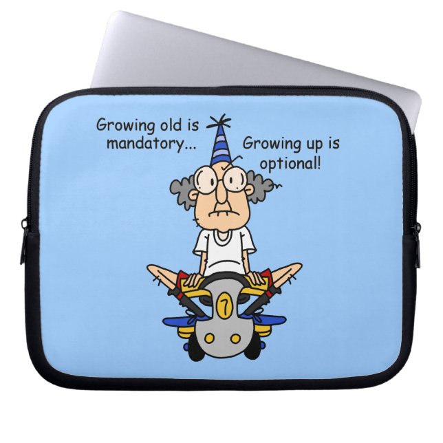 Opgroeien is optionele Humor Laptop Sleeve (Voorkant)
