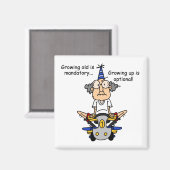 Opgroeien is optionele Humor Magneet (Voorkant / Achterkant)