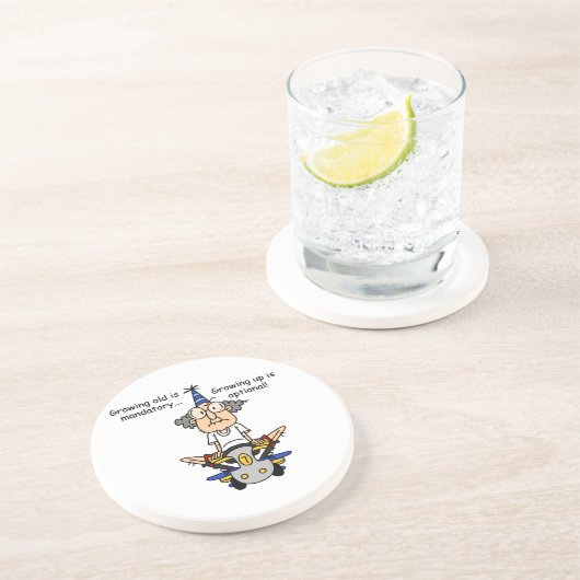 Opgroeien is optionele Humor Zandsteen Onderzetter (Zijkant)