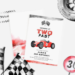 Opgroeien is TWEE Snel Little Racer 2e Verjaardag Kaart