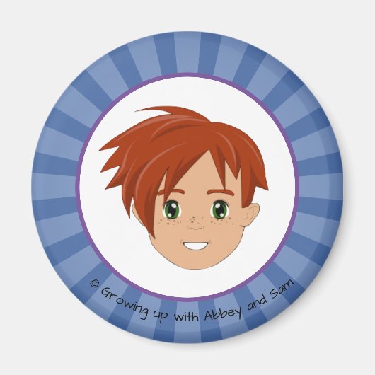 Opgroeien met Abbey en Sam Blue Magnet (Sam) (Voorkant)