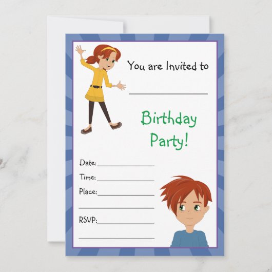 Opgroeien met Abbey en Sam Invitations Kaart (Voorkant)