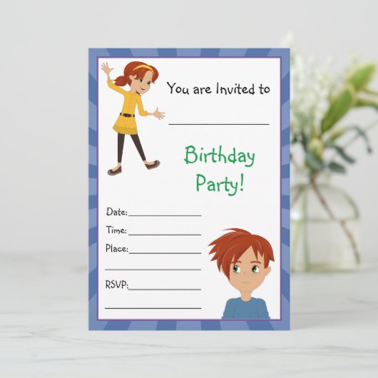 Opgroeien met Abbey en Sam Invitations Kaart (Staand voorkant)