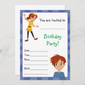 Opgroeien met Abbey en Sam Invitations Kaart (Voorkant / Achterkant)